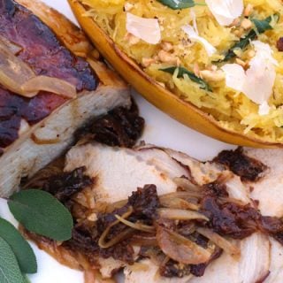 Roasted Pork Loin and Brandy Prune Sauce Paired with Merlot #WinePW #MerlotMe