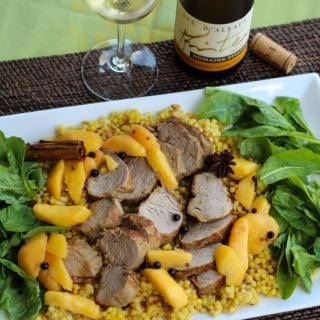 Pork Tenderloin and Pickled Peaches Paired with Alsace Gewurztraminer